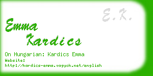 emma kardics business card